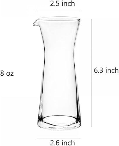 Miniatura 2 de Sizikato Jarra de crema de leche de café de vidrio transparente, 2 piezas, 8 onzas