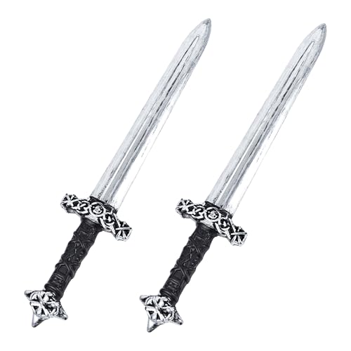 Vifcotlyp 2PCS Knight Toy Sword, 23.6'/60cm Fake Sword Medieval Plastic Swords Roman Warrior Costume...