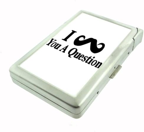 Metal Cigarette Case with Built In Lighter Mustache Design-006
