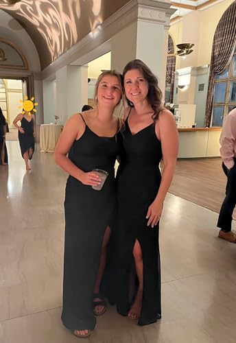 Noras dress Spaghetti Strap Bridesmaid Dresses for Wedding Long with Slit 2025 Chiffon A Line Formal Party Dress NO1102