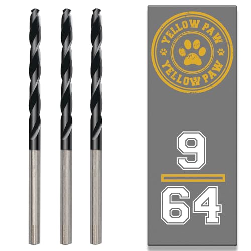 9/64 Inch Drill Bit (3 Pack) Industrial Grade M35 Cobalt Titanium Aluminum Nitrite - 9/64 Diameter & Total Length of 2-7/8 with Working Length of 1-3/4 Easily Drill Into Metal Steel & Aluminum