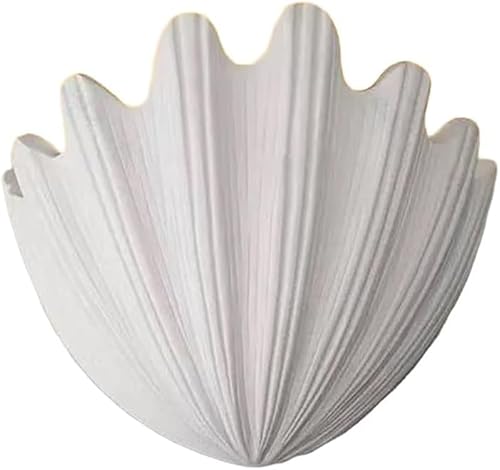 wssdhyy Nordic White Plaster Shell Bedroom Living Room Wall Lighting