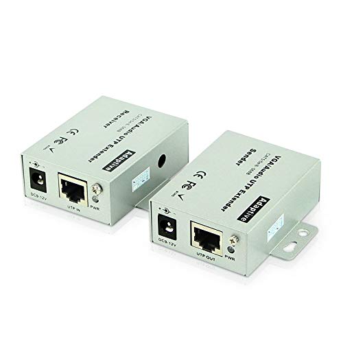 Gimax VGA extender 100 meters, audio and video transmitter, single cable rj45 signal amplifier, vga extender