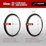 Fincci Pair 26 x 2.25 Mountain Bike Tyres - Foldable 26 Inch Bike Tyre - Black Mtb Accessories 57-559 Encamp for Road, MTB, Hybrid Bicycles - Cycle on Mud, Dirt,Offroad - Pack of 2 - Image 2