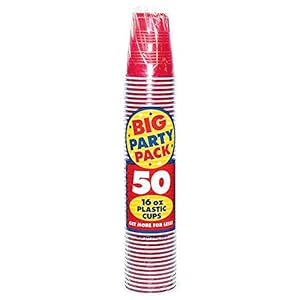 Amscan 436801-40 drinkbeker, appelrood, 473 ml