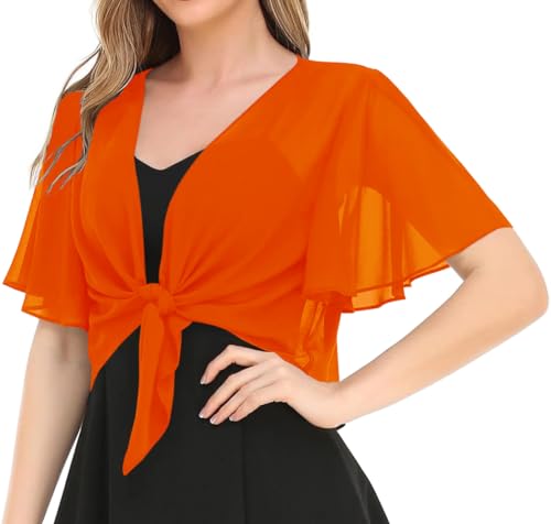 Image of Women's Solid Puff Sleeve Kimono Short Cardigan Loose Cover Up Casual Blouse Top Chiffon