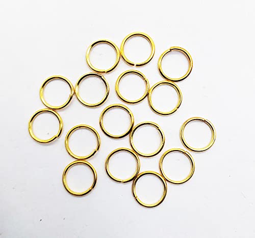 Image of eshoppee 100 gm Gold Color 12 mm Round unsolded unsoldered Open Jump Ring juprings Jewellery Making Material Fitting kit Art and Craft kit- Multi Color