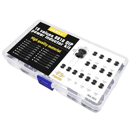 15Values 75 Pcs 0810 I-Shape Power Inductor Kits 8mm*10mm 2.2uH 3.3uH 4.7uH 10uH 22uH 33uH 47uH 100uH 220uH 330uH 470uH 1mH 3.3mH 4.7mH 10mH Radial Power Choke Inductors