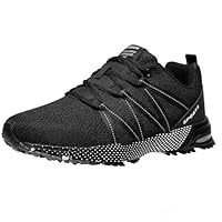 ASHION Sneaker Herren Sportschuhe Laufschuhe Turnschuhe Leichtgewichts Atmungsaktiv Freizeit Straßenlaufschuhe, Schwarz,44 EU