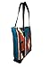 Genuine Leather Large Eco Friendly Tote Bag, Native American Styles on Hand-Woven Wool