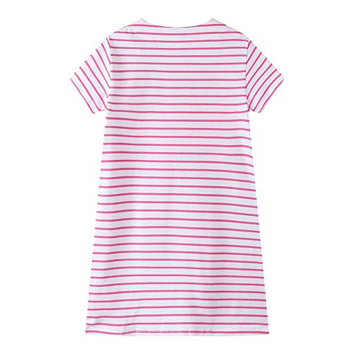 Image of HILEELANG Toddler Girl Cotton Casual Dress Summer Short Sleeve Basic Tunic Playwear Shirt Dresses