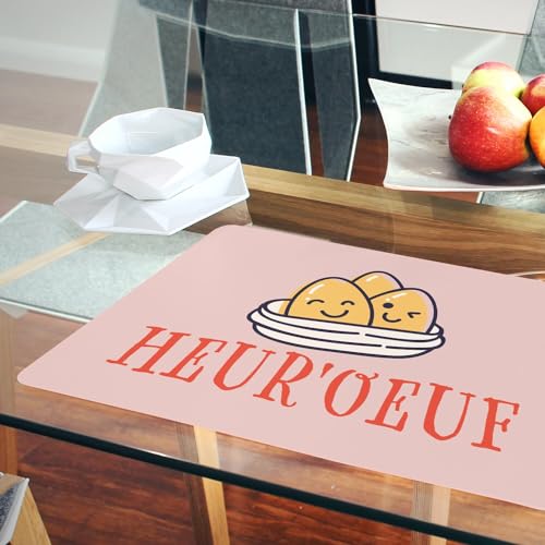 Sets de table souples dessous en liège napperons rose grand format x4