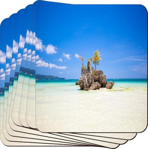 Island Gifting - Image of Tropical Beach with Turquoise Water sandy Beach in Phillipines - 3.5 Inch...