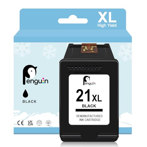 Penguin 21XL Printer Ink Cartridge Replacement Black for HP 21 XL Compatible with DeskJet F2140 F2180 F2110 F2120 F2128 PSC 1400 OfficeJet 4315 PSC 1400 High Yield