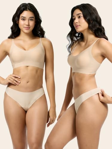 Image of Seamless Thong Period Underwear for Women Teens Light Flow Moisture Wicking Side Leak Prevention Panties 3 Pack