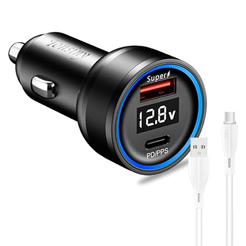 Per caricatore da auto oneplus supervooc 100w, caricatore accendisigari a 2 porte con cavo da 2m per oppo Find X7 x5 Reno 10, adattatore da auto warp per oneplus 12 11, presa USB 12V per Realme GT5 12