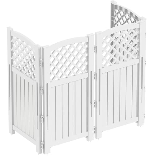 Image of Greesum Outdoor Air Conditioner Fence, Privacy Screen 4 Panels, White