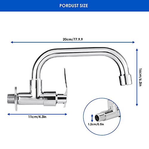 Hellocreate Water Faucet, G1/2In Wall Mounted Single Cold Water Tap Sink Water Faucet For Home Kitchen Use (20Cm) #TOP6