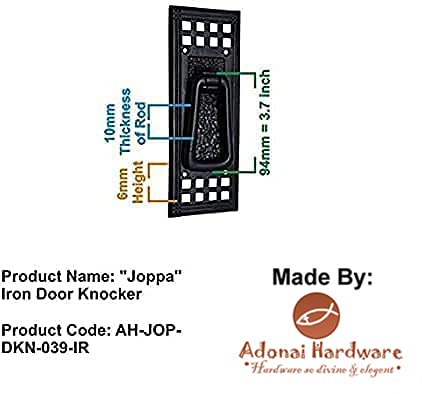 Adonai Hardware AH-JOP-DKN-039-IR Joppa" Antique Cast Iron Door Knocker  thumb #5