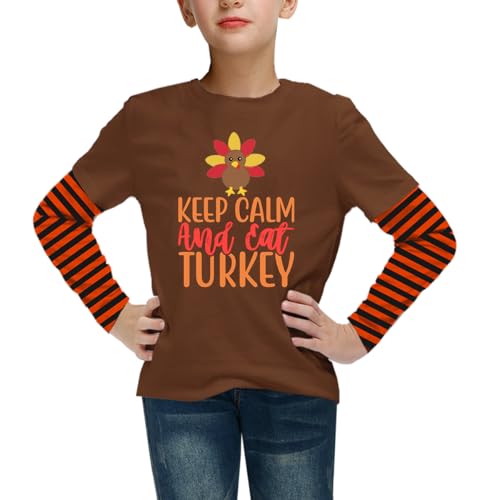 Image of Remimi Unisex Kids Christmas Long Sleeve Shirt Xmas Print Stripe Shirts 2-12 Years