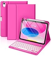Hamile for iPad 11th 10th Generation Case with Keyboard - 7 Colors Backlit Wireless Detachable Fo...
