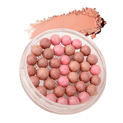 Rubor en polvo, perlas en polvo de belleza - Colorete de maquillaje de larga duración para construir | Polvo cosmético de alto pigmento para niñas, amigos, familiares, mujeres, adultos, adolescentes,