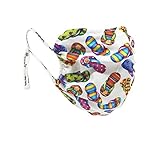 Flip Flops Style Face Mask - Filters Dust, Pollen, Allergens, Cold & Flu Germs - Allergy Mask - Ideal for Airplane Travel; Antimicrobial