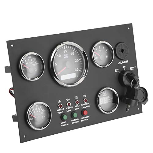 Multimeterpaneel, Dashboardinstrument Voor Boten, Motortoerental, Oliedruk, Watertemperatuur, Spanningsweergave Met Rode Achtergrondverlichting Voor Campers/boten. 12V/24V - Image 3