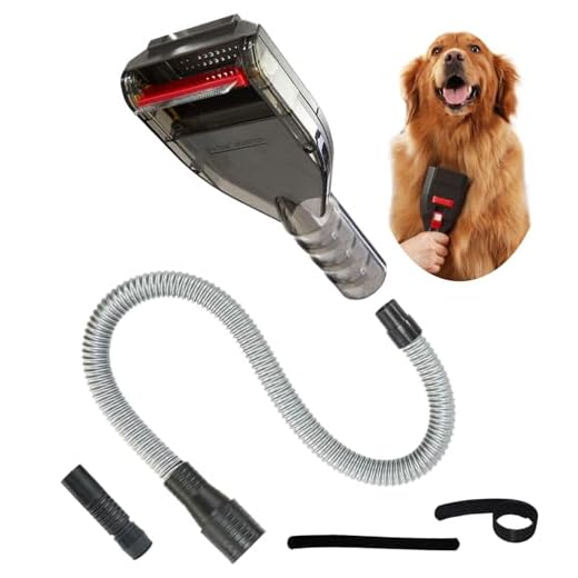 Kodahome Pet Shedding Brush Kit, Deshedding Tool Compatible with Most Vacuum Cleaners as Vacuum Attachment, Cat and Dog Hair Grooming Brush with 3.3ft Extension Hose with Universal Adapters