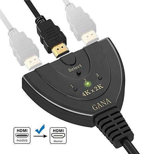 HDMI Switch 4k@30Hz,GANA Gold-plated HDMI Switch swicher splitter 3 port, Supports 4K, Full HD1080p, 3D by GANA - Image 3