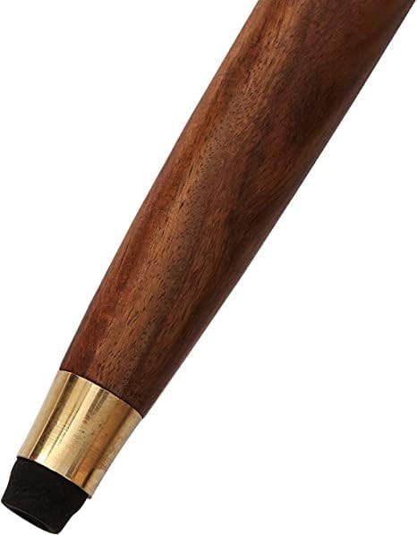 Miniatura 4 de Bastón de latón – Bastones Derby para hombre y bastón de madera para todos – Mango en forma de T de latón de ébano marrón en tono dorado – Mango de