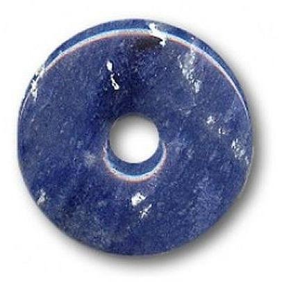 Shamans Market Pi Stone Sodalite - Polished Gemstone Donut Pendant - Blue Sacred Circle Stone for Ceremony & Meditation