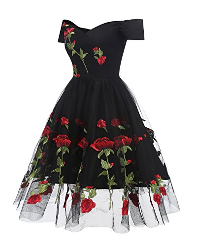 Robe de cocktail col V brodée idéale pour un mariage champêtre - 3