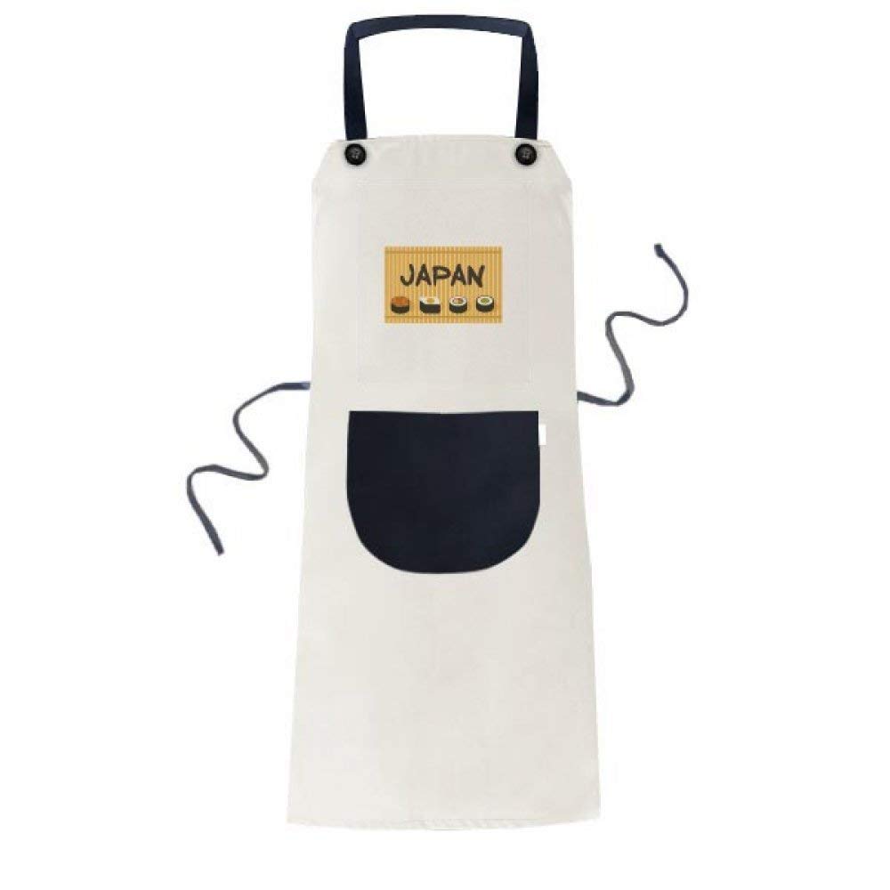 Tablier de cuisine japonais femme homme beige motif sushi