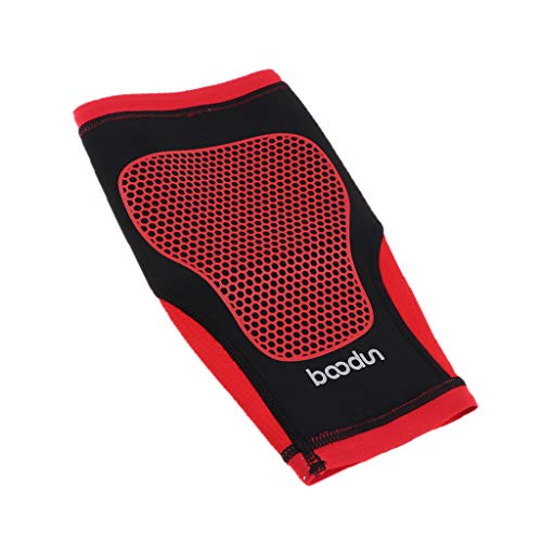 YIJU Bezerro Correndo Compressão Manga Perna Meia Canela Splint Suporte Cinta - XL vermelho