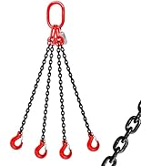 2-Ton Lifting Chain Slings With Hooks - G80 Manganese Steel, Safety Clips, Inspection Certificate