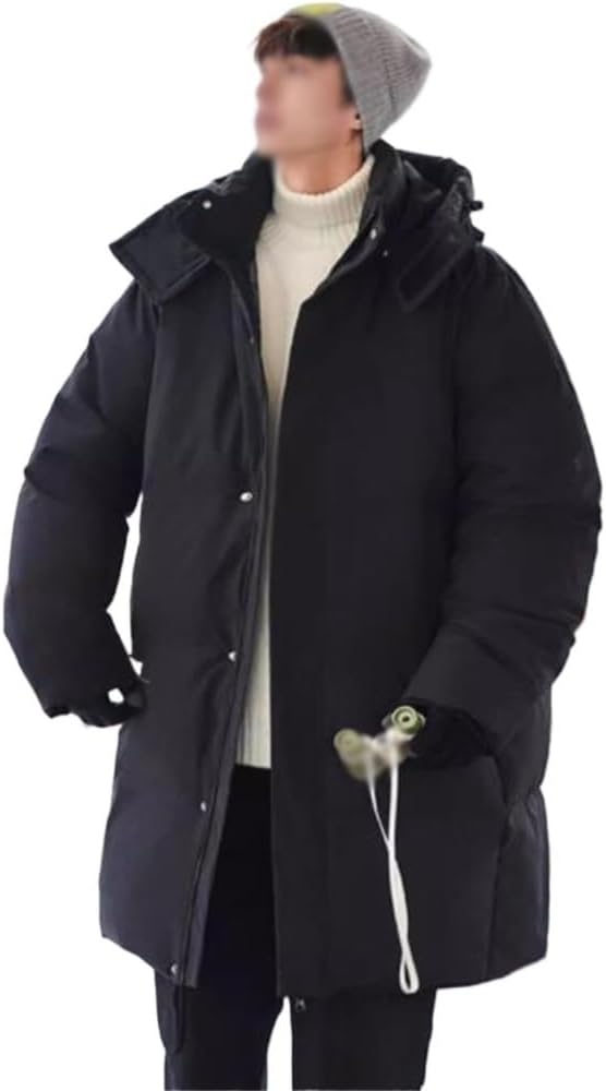 VIDI Detachable Hooded Long Down Jacket Men's Winter Thick Thin Duck Warm Coat