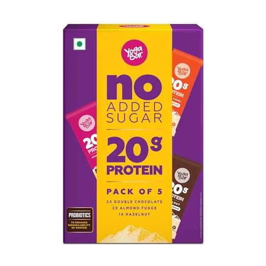 Yogabar Protein Variety Box - 360gm (Chocolate Brownie, Cranberry, Almond Fudge, Hazlenut, Pack of 6, 60gm x 6 Bars )