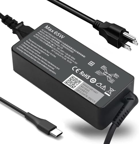 Image of 65W USB C Laptop Charger Compatible with Lenovo Thinkpad /Yoga /Chromebook, ADLX65YDC2A Replacement for Lenovo Laptop Charger