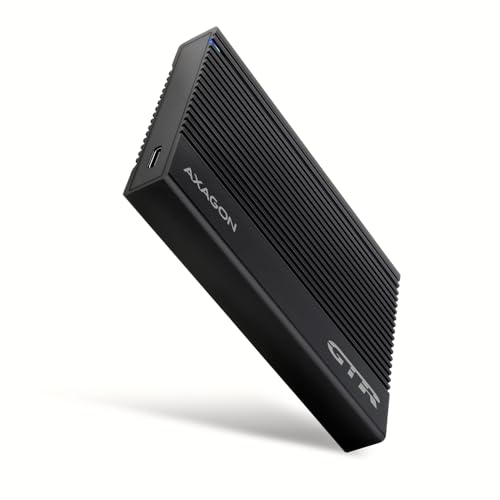 AXAGON EE25-GTR USB-C 3.2 Gen 2 - SATA 6G, 2.5" externes Festplattengehäuse, geriffelt - schwarz