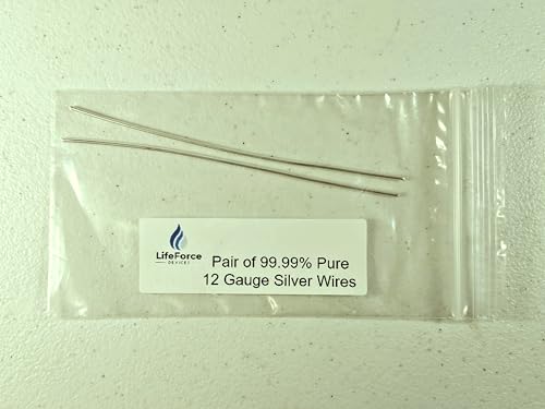 LifeForce Devices Pure Silver Generator Wire – 9999 Silver Electrode – Pre-Cut 6-Inch 12 Gauge Wire – Fits LifeForce Generators