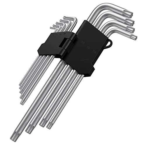 Amtovl Hex Key Set, 9Cs Metric Star Key Set Hex Key Allen Wrench Set Star Hex Key For Bike And Craft With Holder T10 T15 T20 T25 T27 T30 T40 T45 T50 #TOP6