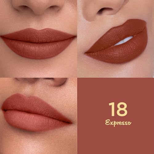 Image of Glam21 Lip Seduction Non- Transfer Crayon Lipstick up to 12 Hours Stay | Lightweight & Longlasting|Creamy Matte | Smudge Proof - 3.6gm|Expresso-18 (Matte)