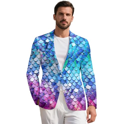 Men's Casual Blazer One Button Lightweight Sport Coats Plus Size Slim Fit Suit Jacket Lining Lined Business Blazer