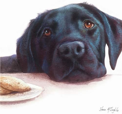 Watercolour Labrador (Black) Blank Greetings Card