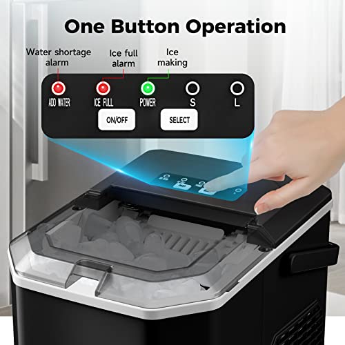 Free Village Countertop Ice Maker, 6 Mins/9 Pcs Bullet Ice, 26 Lbs Ice/24Hrs, Self-Cleaning Ice Machine With Ice Bags, Scoop, And Basket, Portable Ice Maker For Home/Kitchen/Office/Party, Black #TOP3
