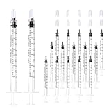30 Pack 1ml Syringe for Liquid, Plastic Syringes without Needle, Sterile & Individually Wrapped, 1cc Small Syringe for Scientific Labs, Colostrum Collect, Pet Feeding, Oral, No Needle