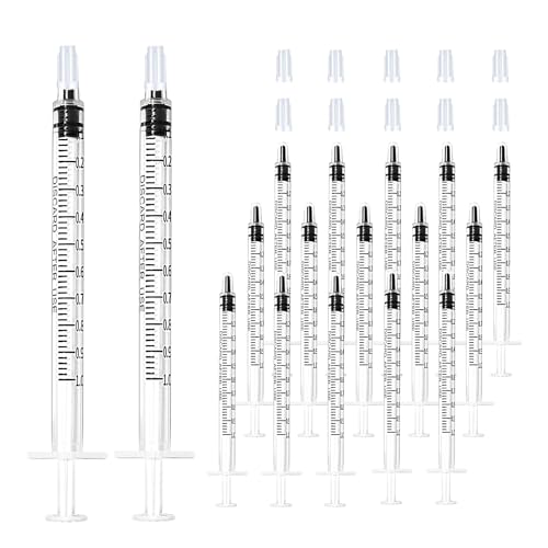 30 Pack 1ml Syringe for Liquid, Plastic Syringes without Needle, Sterile & Individually Wrapped, 1cc Small Syringe for Scientific Labs, Colostrum Collect, Pet Feeding, Oral, No Needle