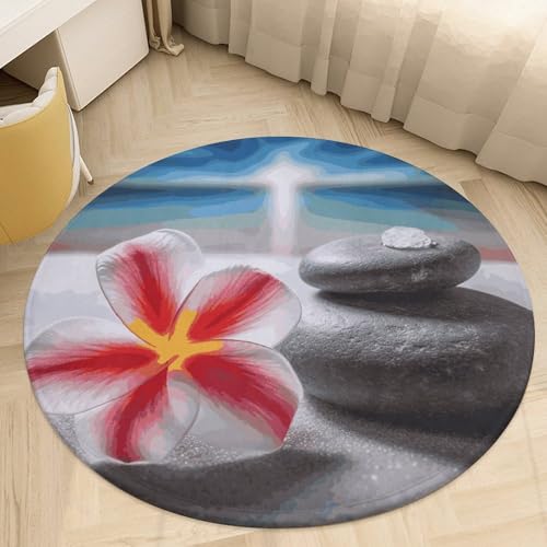Alfombra pequeña lavable con diseño zen y textura mullida 7
