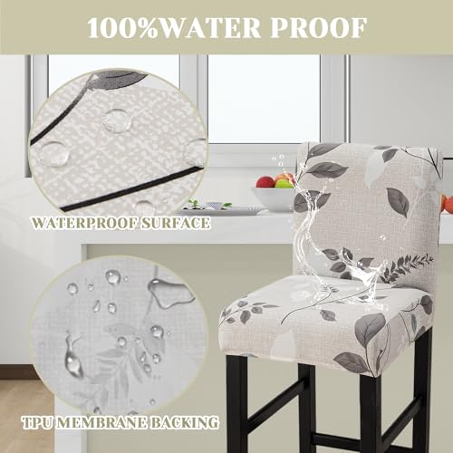Image of Bar Stool Covers Counter Chair Slipcovers Set of 2,Color 02 | Stretch Barstool Seat Covers,Washable Removable Pub Tall Stool Slipcover,Bar Chair Cover for Kitchen Dining Room Cafe